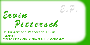 ervin pittersch business card